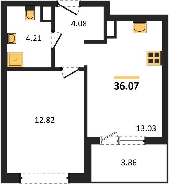 Фото №1: 1-комнатная квартира 36 м² - Краснодар, жилой комплекс Друзья, 