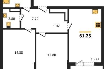 Фото №1: 2-комнатная квартира 61 м² - Краснодар, мкр. жилой комплекс Друзья, ул. имени Генерала Брусилова, 28к4