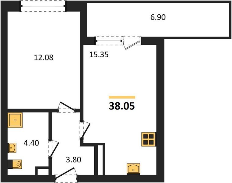 Фото №1: 1-комнатная квартира 38 м² - Краснодар, Прикубанский внутригородской округ, мкр. жилой комплекс Друзья, ул. имени Генерала Брусилова, 28к4