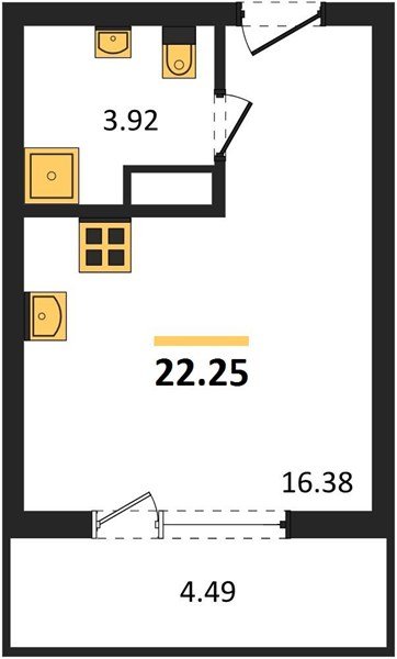 Фото №1: Студия 22 м² - Краснодар, Прикубанский внутригородской округ, мкр. жилой комплекс Друзья, ул. имени Генерала Брусилова, 28к4