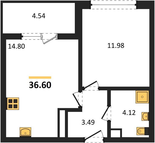 Фото №1: 1-комнатная квартира 36 м² - Краснодар, Прикубанский внутригородской округ, мкр. жилой комплекс Друзья, ул. имени Генерала Брусилова, 28к4