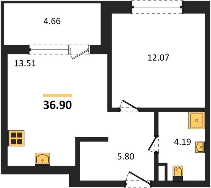 Фото №1: 1-комнатная квартира 36 м² - Краснодар, Прикубанский внутригородской округ, мкр. жилой комплекс Друзья, ул. имени Генерала Брусилова, 28к4