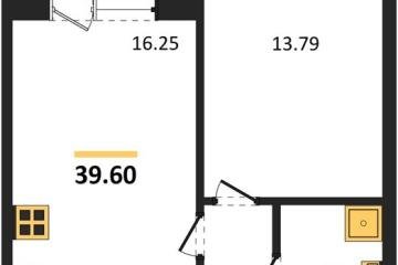 Фото №1: 1-комнатная квартира 39 м² - Краснодар, мкр. жилой комплекс Друзья, ул. имени Генерала Брусилова, 28к4