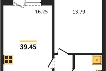 Фото №1: 1-комнатная квартира 39 м² - Краснодар, мкр. жилой комплекс Друзья, ул. имени Генерала Брусилова, 28к4