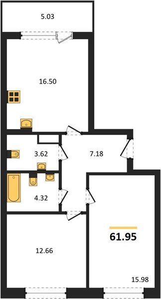Фото №1: 2-комнатная квартира 61 м² - Краснодар, Прикубанский внутригородской округ, мкр. жилой комплекс Друзья, ул. имени Генерала Брусилова, 28к4