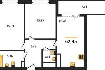 Фото №1: 2-комнатная квартира 62 м² - Краснодар, мкр. жилой комплекс Друзья, ул. имени Генерала Брусилова, 28к4