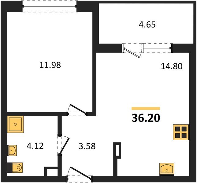 Фото №1: 1-комнатная квартира 36 м² - Краснодар, Прикубанский внутригородской округ, мкр. жилой комплекс Друзья, ул. имени Генерала Брусилова, 28к4