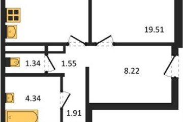 Фото №1: 2-комнатная квартира 67 м² - Майкоп, ул. Олега Цокова, 2