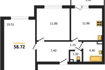 Фото №1: 2-комнатная квартира 58 м² - Краснодар, мкр. Прикубанский внутригородской округ, ул. Генерал-лейтенанта Александра Сапрунова, 42