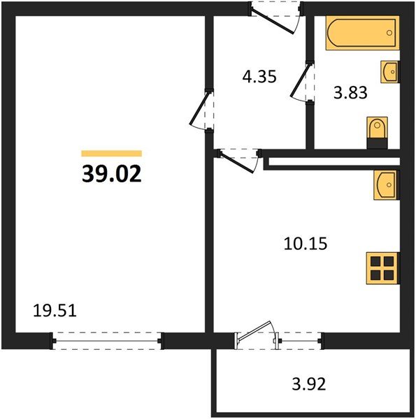 Фото №1: 1-комнатная квартира 39 м² - Краснодар, жилой комплекс Квартал № 6, Восточный, мкр. Прикубанский внутригородской округ, ул. Генерал-лейтенанта Александра Сапрунова, 42