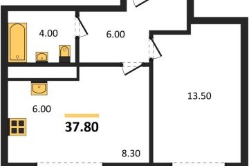 Фото №1: 1-комнатная квартира 37 м² - Яблоновский, мкр. жилой комплекс Грин Эпл, 