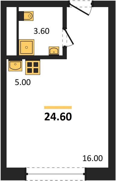 Фото №1: Студия 24 м² - Яблоновский, мкр. жилой комплекс Грин Эпл