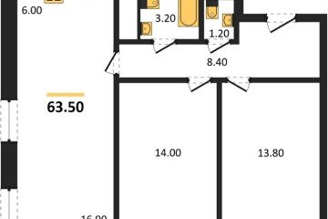 Фото №1: 2-комнатная квартира 63 м² - Яблоновский, мкр. жилой комплекс Грин Эпл, 