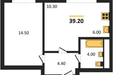 Фото №1: 1-комнатная квартира 39 м² - Яблоновский, мкр. жилой комплекс Грин Эпл, 