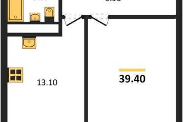 Фото №1: 1-комнатная квартира 39 м² - Яблоновский, мкр. жилой комплекс Грин Эпл, 