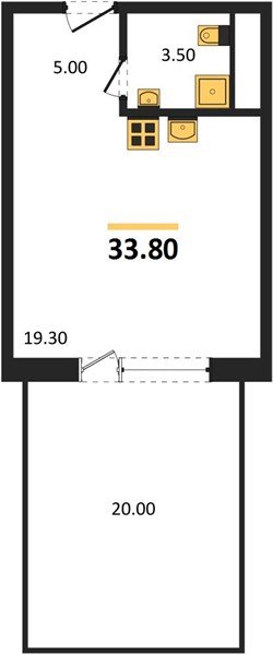 Фото №1: Студия 33 м² - Яблоновский, мкр. жилой комплекс Грин Эпл