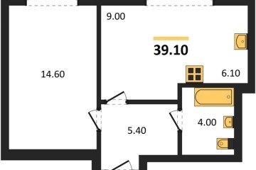 Фото №1: 1-комнатная квартира 39 м² - Яблоновский, мкр. жилой комплекс Грин Эпл, 