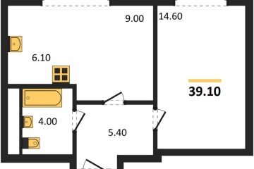 Фото №1: 1-комнатная квартира 39 м² - Яблоновский, мкр. жилой комплекс Грин Эпл, 