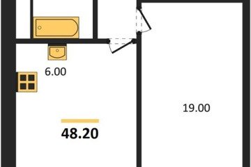 Фото №1: 1-комнатная квартира 48 м² - Яблоновский, мкр. жилой комплекс Грин Эпл, 