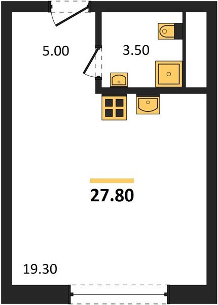 Фото №1: Студия 27 м² - Яблоновский, мкр. жилой комплекс Грин Эпл