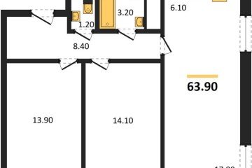 Фото №1: 2-комнатная квартира 63 м² - Яблоновский, мкр. жилой комплекс Грин Эпл, 