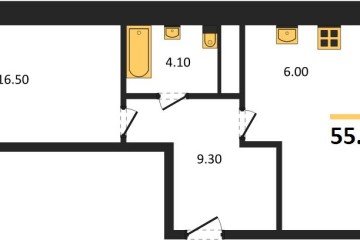 Фото №1: 1-комнатная квартира 55 м² - Яблоновский, мкр. жилой комплекс Грин Эпл, 