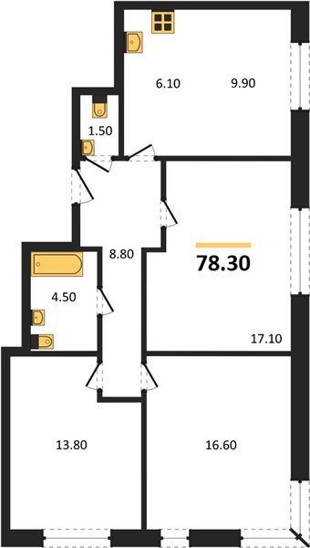 Фото №1: 3-комнатная квартира 78 м² - Яблоновский, мкр. жилой комплекс Грин Эпл