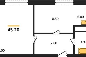 Фото №1: 1-комнатная квартира 45 м² - Яблоновский, мкр. жилой комплекс Грин Эпл, 