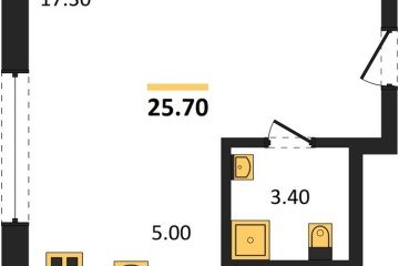 Фото №1: Студия 25 м² - Яблоновский, мкр. жилой комплекс Грин Эпл, 