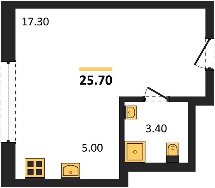 Фото №1: Студия 25 м² - Яблоновский, мкр. жилой комплекс Грин Эпл
