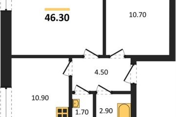 Фото №1: 2-комнатная квартира 46 м² - Яблоновский, мкр. жилой комплекс Грин Эпл, 