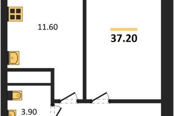 Фото №1: 1-комнатная квартира 37 м² - Яблоновский, мкр. жилой комплекс Грин Эпл, 