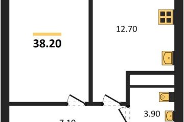 Фото №1: 1-комнатная квартира 38 м² - Яблоновский, мкр. жилой комплекс Грин Эпл, 