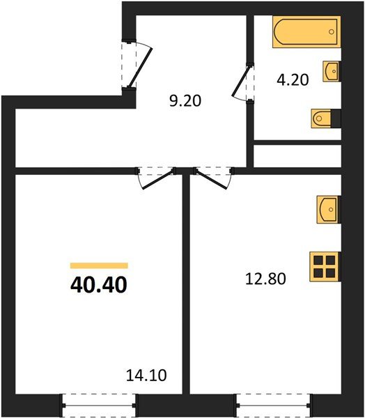 Фото №1: 1-комнатная квартира 40 м² - Яблоновский, мкр. жилой комплекс Грин Эпл