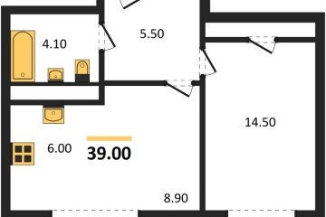 Фото №1: 1-комнатная квартира 39 м² - Яблоновский, мкр. жилой комплекс Грин Эпл, 