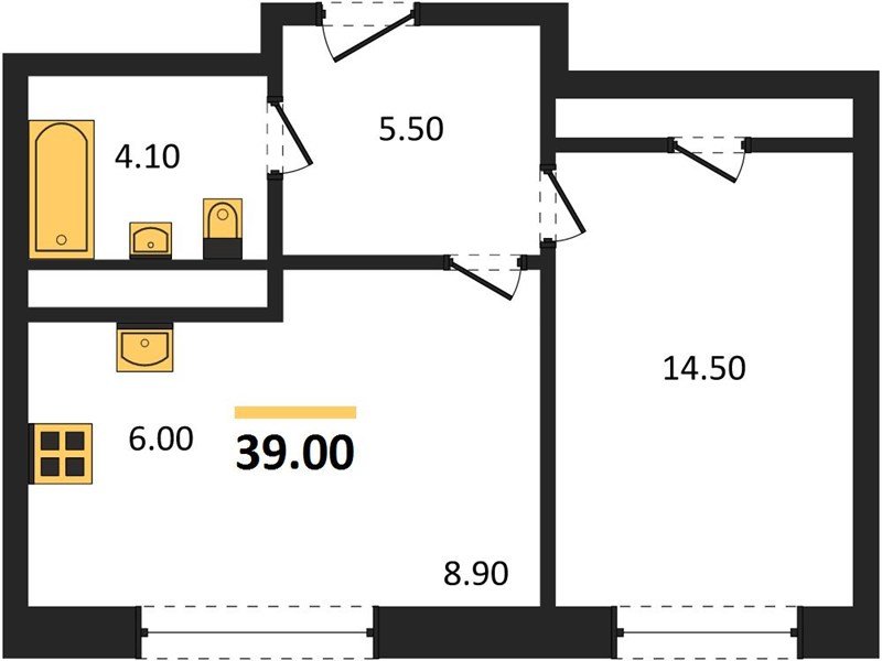 Фото №1: 1-комнатная квартира 39 м² - Яблоновский, мкр. жилой комплекс Грин Эпл