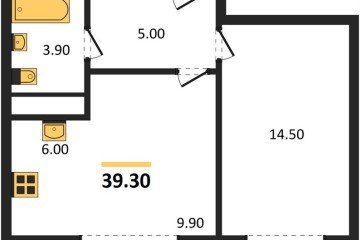 Фото №1: 1-комнатная квартира 39 м² - Яблоновский, мкр. жилой комплекс Грин Эпл, 
