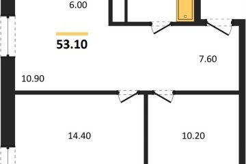 Фото №1: 2-комнатная квартира 53 м² - Яблоновский, мкр. жилой комплекс Грин Эпл, 