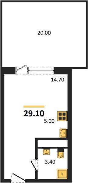 Фото №1: Студия 29 м² - Яблоновский, мкр. жилой комплекс Грин Эпл