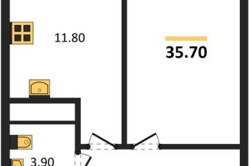 Фото №1: 1-комнатная квартира 35 м² - Яблоновский, мкр. жилой комплекс Грин Эпл, 