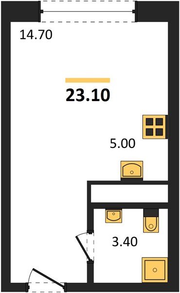 Фото №1: Студия 23 м² - Яблоновский, мкр. жилой комплекс Грин Эпл