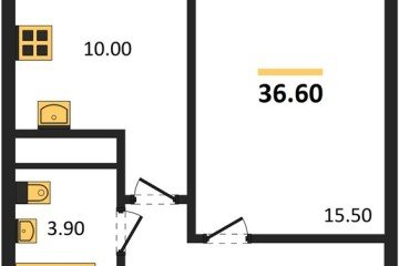 Фото №1: 1-комнатная квартира 36 м² - Яблоновский, мкр. жилой комплекс Грин Эпл, 