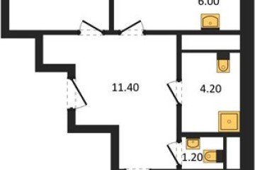 Фото №1: 2-комнатная квартира 68 м² - Яблоновский, мкр. жилой комплекс Грин Эпл, 