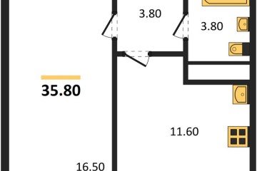 Фото №1: 1-комнатная квартира 35 м² - Яблоновский, мкр. жилой комплекс Грин Эпл, 