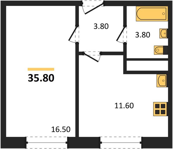 Фото №1: 1-комнатная квартира 35 м² - Яблоновский, мкр. жилой комплекс Грин Эпл