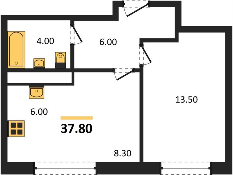Фото №1: 1-комнатная квартира 37 м² - Яблоновский, мкр. жилой комплекс Грин Эпл