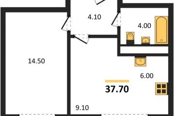 Фото №1: 1-комнатная квартира 37 м² - Яблоновский, мкр. жилой комплекс Грин Эпл, 