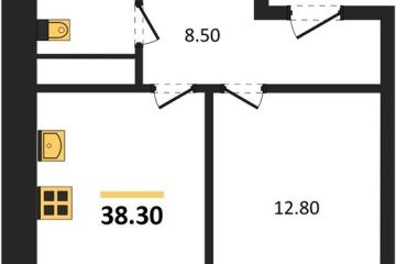 Фото №1: 1-комнатная квартира 38 м² - Яблоновский, мкр. жилой комплекс Грин Эпл, 