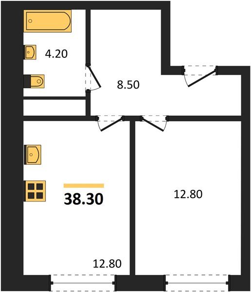 Фото №1: 1-комнатная квартира 38 м² - Яблоновский, жилой комплекс Грин Эпл