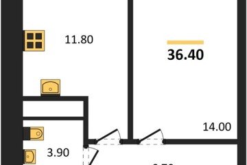 Фото №1: 1-комнатная квартира 36 м² - Яблоновский, мкр. жилой комплекс Грин Эпл, 